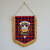 MacLachlan Modern Tartan Crest Wall Hanging Banner - Wood Pole